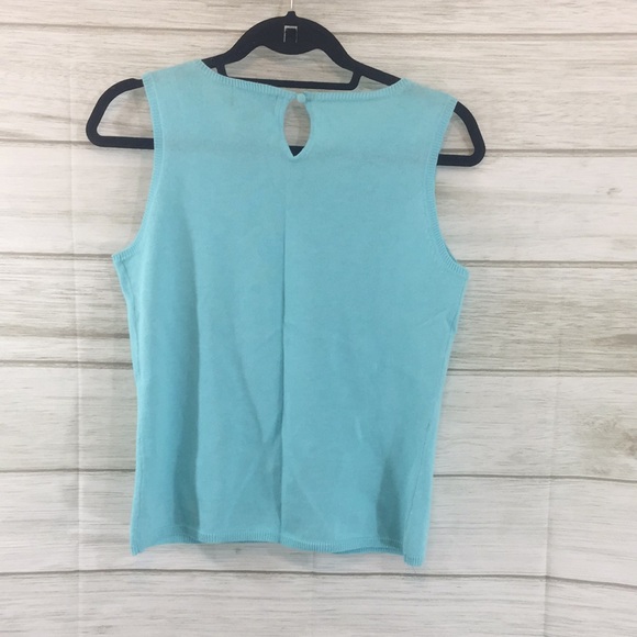 Oscar by Oscar De La Renta Teal Sweater Tank - Picture 6 of 9